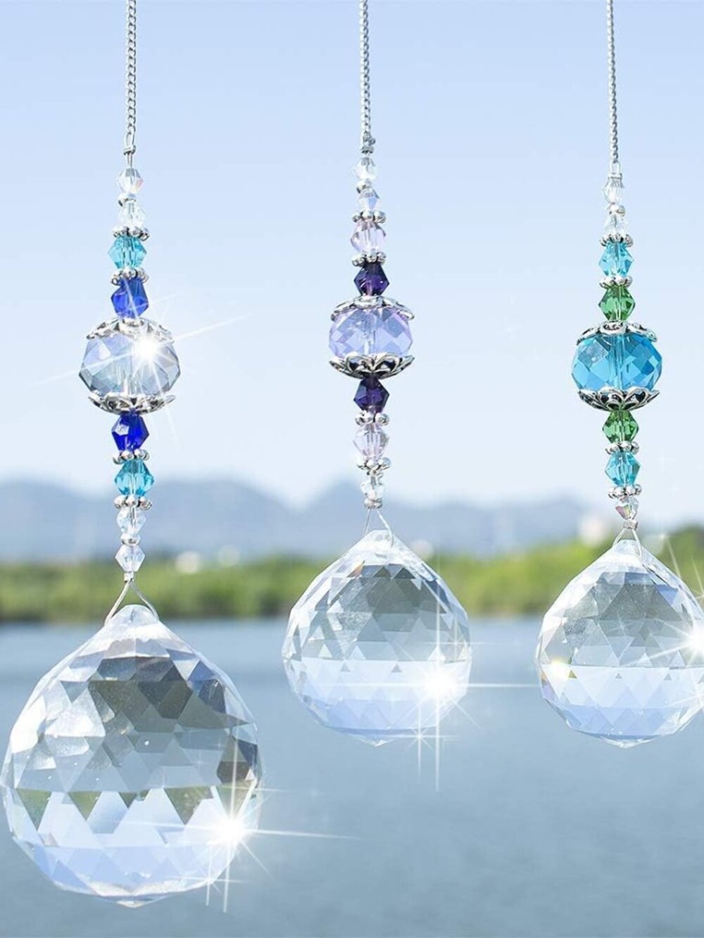 3 Pcs Clear Crystal Ball Prism Suncatcher Rainbow Maker Window Decor
